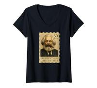 Womens President of the USA, Karl Marx V-Neck T-Shirt