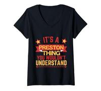 Women's Preston Name Funny Gift for Preston V-Neck T-Shirt