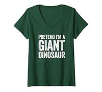 Womens Pretend I'm A Giant Dinosaur Shirt Adult Kids Costume V-Neck T-Shirt