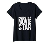 Womens Pretend I'm A Movie Star Shirt Adult Men Women Kids Costume V-Neck T-Shirt
