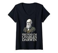 Women's Pretend Im Charles Darwin V-Neck T-Shirt