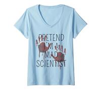 Womens Pretend I'm Mad Scientist Funny Easy DIY Halloween Costume V-Neck T-Shirt