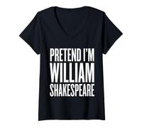Women's Pretend Im William Shakespeare V-Neck T-Shirt