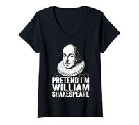 Women's Pretend Im William Shakespeare V-Neck T-Shirt