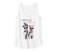 Womens Pretty and Problematic Funny Yorkie Cute Sassy Dog Lover Tank Top