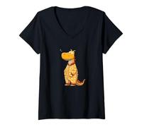 Women's Pretty Dinosaur Sleep with This Cool Pajama Look V-Neck T-Shirt