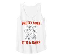Womens Pretty Sure Its A Baby Oops Funny Stork Art Tank Top