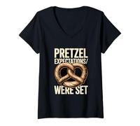 Women's Pretzel Expectations were Set Funny Snack Pun V-Neck T-Shirt