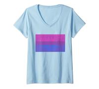 Womens Pride LGBTQIA LGBT+ Flag LGBT Bi-Sexuality Flag V-Neck T-Shirt