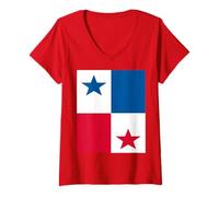 Women's Pride Panama Country Flag Spirit Game Day Match Support Gear V-Neck T-Shirt