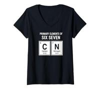 Women's Primary Elements of Six Seven - Funny 67 Italian Brainrot V-Neck T-Shirt