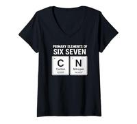 Women's Primary Elements of Six Seven - Funny 67 Italian Brainrot V-Neck T-Shirt