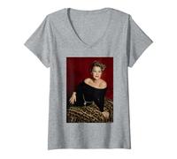 Womens Prime Suspect Actor Helen Mirren The Queen by Michael Grecco V-Neck T-Shirt