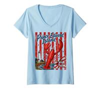 Women's Prince Edward Island Canada Lobster Coastal Nautical V-Neck T-Shirt