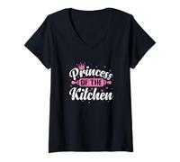 Women's Princess of The Kitchen V-Neck T-Shirt