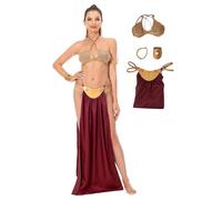 Womens Princess Slave Costume Bikini Outfits Sexy Lingerie Bra Skirt Dress Halloween Costumes for Adults