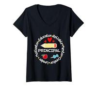 Womens Principal Leader Motivator Back to School Leadership Tee V-Neck T-Shirt