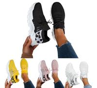 Womens Print Mesh Trainers, Womens Mesh Wedge Trainers, Breathable Comfortable Sneakers Lightweight Casual Sneakers Plus-Size And Versatile Shoes Fashion And Hard-Wearing Running Shoes For Women