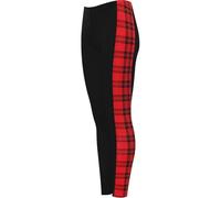 Women's Print Side Stripe High Waist Leggings Ladies Animal Wet Look Tartan Women's Leggings Gym & Yoga Pants Women's Casual Formal Activewear (UK, Numeric, 16, 18, Regular, Regular, Red Tartan)