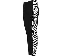 Women's Print Side Stripe High Waist Leggings Ladies Animal Wet Look Tartan Women's Leggings Gym & Yoga Pants Women's Casual Formal Activewear (UK, Numeric, 8, 10, Regular, Regular, Zebra)