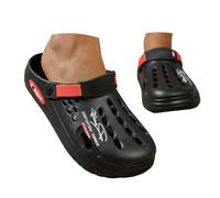 Women's Printed Garden Clogs Convertible Back Strap Sandals Hollow Out Non Slip Beach Water Shoes Lightweight Breathable Summer Slides for Outdoor Pool Daily Wear Black