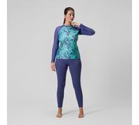 Women's Printed Long Sleeve Rash Top Blue/Green - 2XL 2XL
