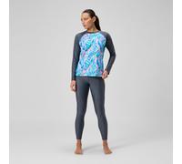 Women's Printed Long Sleeve Swim Shirt Grey/Green - XS Grey Lead XS