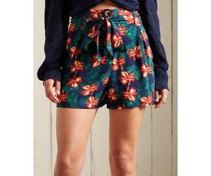 Women's printed paper bag shorts Superdry Bleu 36