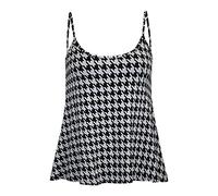 Womens Printed Summer Cami Ladies Flared Swing Strappy Vest Plus Size Top 8-26, XXL 20-22 Plus Size, Dog Tooth Print