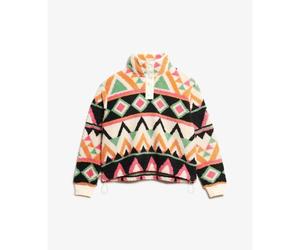 Women's printed Tunisian collar fleece Superdry Beige L