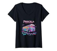 Womens Priscilla Retro Musical Queen of The Desert Broadway Theatre V-Neck T-Shirt