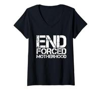Womens Pro Choice End Forced Motherhood Support Roe V Wade Feminist V-Neck T-Shirt