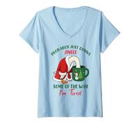 Womens Probably Just Gonna Jingle Some of The Way I'm Tired Goose V-Neck T-Shirt