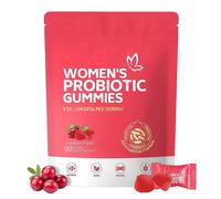 Women's Probiotic Gummies, 5 Billion CFU Cranberry Flavor Chewable Supplement, Sugar Free Vegan Gluten Free, 60 Count white