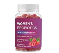 Women's Probiotic Gummies, 60 Count Vaginal Probiotics Feminine Balance pH Gummies Cranberry Flavour Vegan