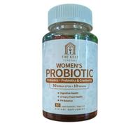 Women's Probiotic Gummies with Prebiotics and Cranberry, 50 Billion CFUs, 10 Strains, Vegan, Sugar-Free, 60 Count, Digestive and Urinary Health Support
