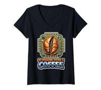 Women's Processor Coffee Bean Circuit Board Tech Humor V-Neck T-Shirt