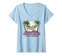 Women's PROCRASTI-Duck-ING | Funny Lazy Duck V-Neck T-Shirt