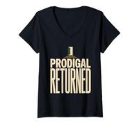Women's Prodigal Returned Prodigal No More Returned to Faith V-Neck T-Shirt