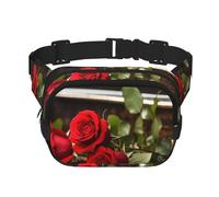 Women's products bags shoes perfume Fanny Pack for Women Men Fashion Waist Pack Adjustable Belt Bag for Workout Running Travelling Casual Waist Bag, Red Rose On Piano, One Size