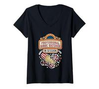 Women's Professional Binge Watcher in Session Vintage Marquee V-Neck T-Shirt