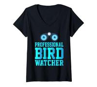 Women's Professional Bird Watcher Binoculars Birdwatching V-Neck T-Shirt