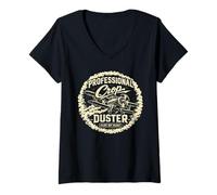 Women's Professional Crop Duster Silent But Deadly Biplane V-Neck T-Shirt