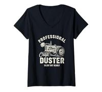 Womens Professional Crop Duster Silent But Deadly V-Neck T-Shirt