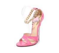 Women's Professional Dance Heels - Pole Dancing Shoes with 16cm Stiletto & Lockable Ankle-Straps - Masquerade Ball Shoes,Pink,2.5 UK
