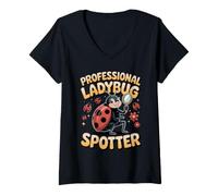 Women's Professional Ladybug Spotter Bug Insect Garden V-Neck T-Shirt