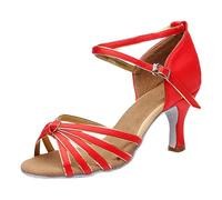Womens Professional Latin Dance Shoes Sandals Open Toe Adjustable Ankle Strap Ballroom Salsa Performance Footwear Hot Pink