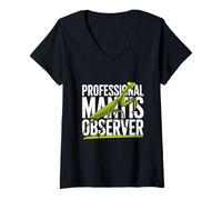 Womens Professional Mantis Observer Bug Enthusiast Funny Nature V-Neck T-Shirt