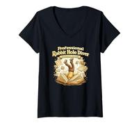 Women's Professional Rabbit Hole Diver Genealogy Edition V-Neck T-Shirt