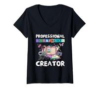 Womens Professional Scrapbook Creator Funny Scrapbooking Paper Arts V-Neck T-Shirt